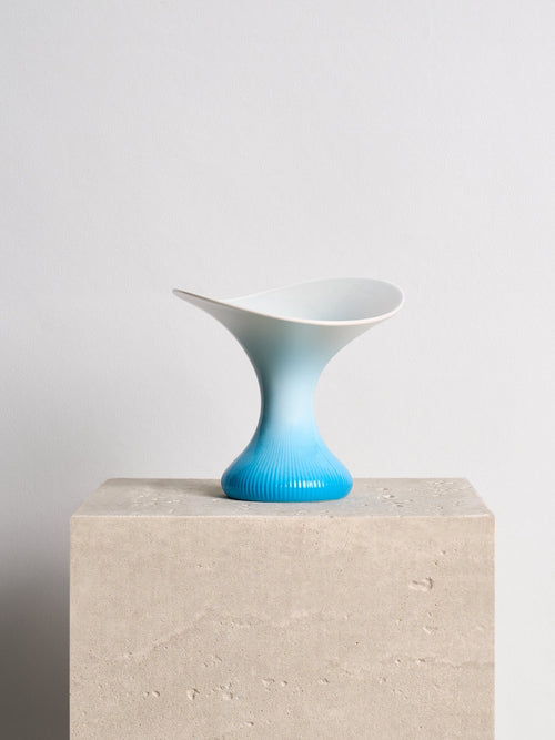 Ceramic Cat Food Bowl - Ocean Blue - Elevated & Handmade